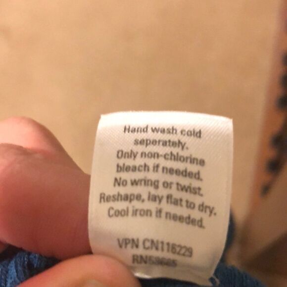 SEMANTICS v neck aquamarine button down sweater - Picture 6 of 7